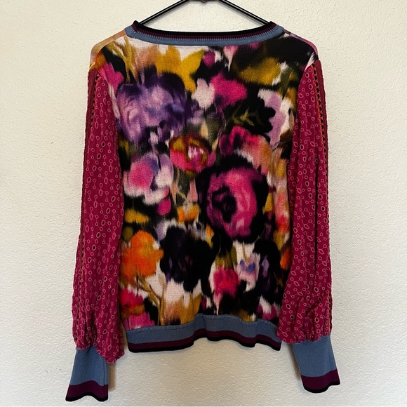 Bl^nk London Anthropologie Colorful Women's Eyelet Loose Sleeve Top Size Small - Picture 12 of 16
